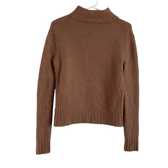 J Crew Mockneck Sweater Camel Tan Brown Supersoft Yarn Cozy Knit Fall Neutral XS - Picture 2 of 8